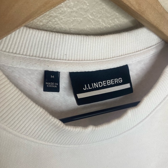 NEW J. Lindeberg Alpha Crew Neck Sweatshirt / White / Size Medium - Picture 9 of 11